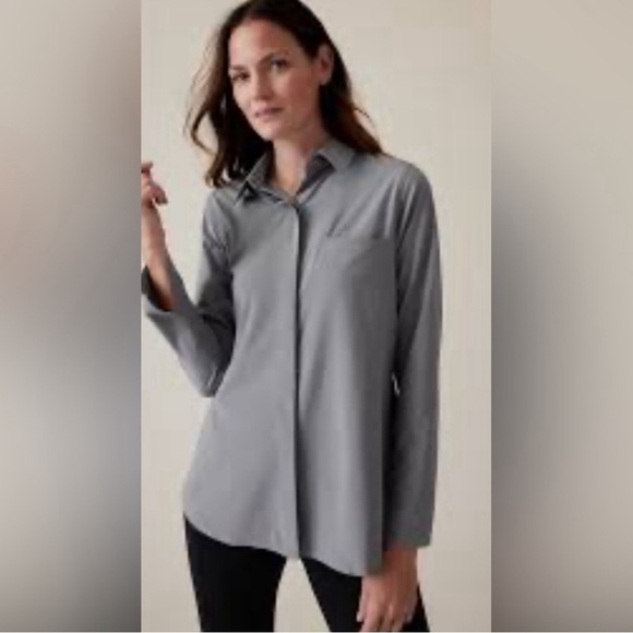 Athleta Womens Urbanite UPF 50 Long-Sleeve Button Down Blouse - Picture 2 of 5